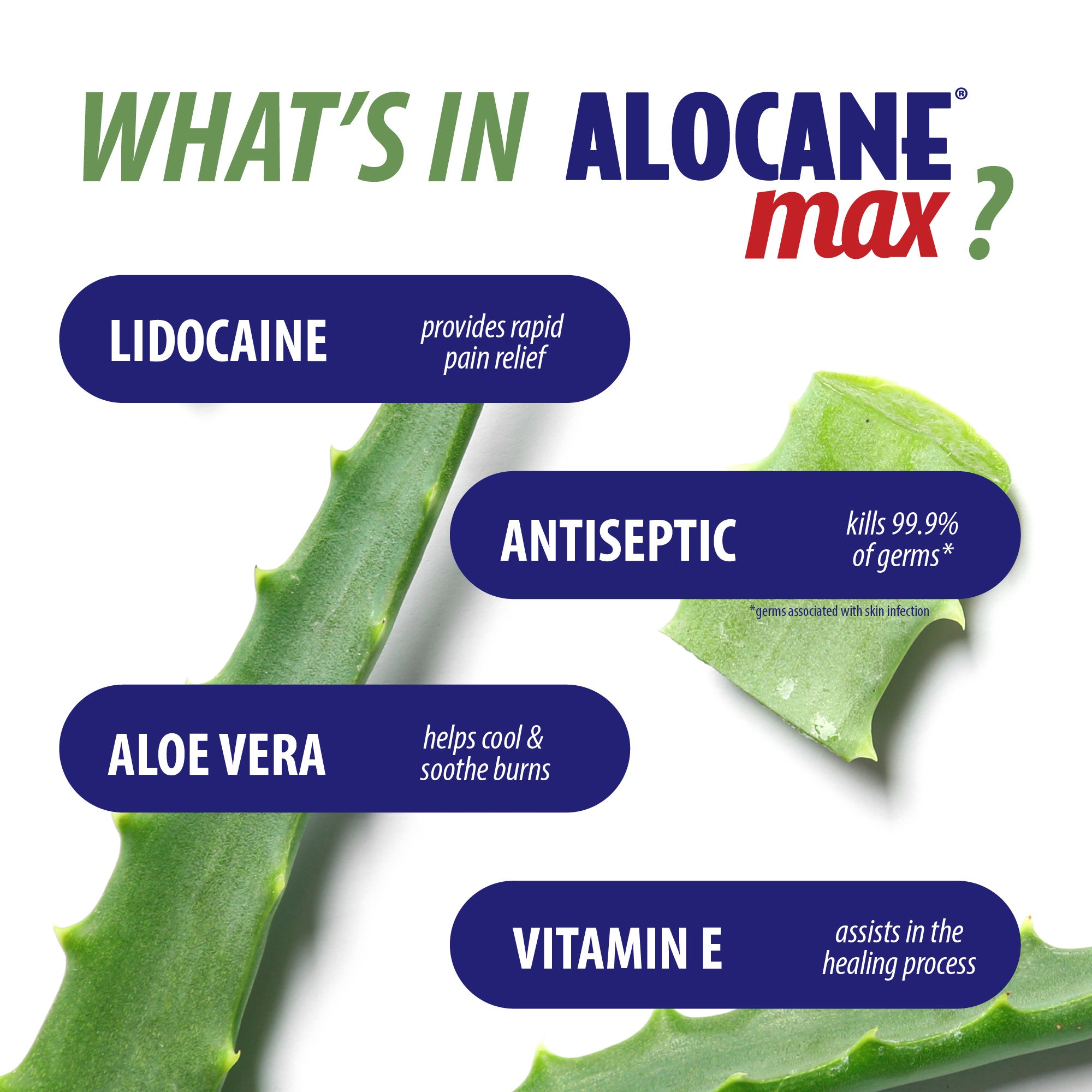 Alocane Plus ALOCANE Max Maximum Strength Emergency Burn Gel with Antiseptic, 2.5 F ...
